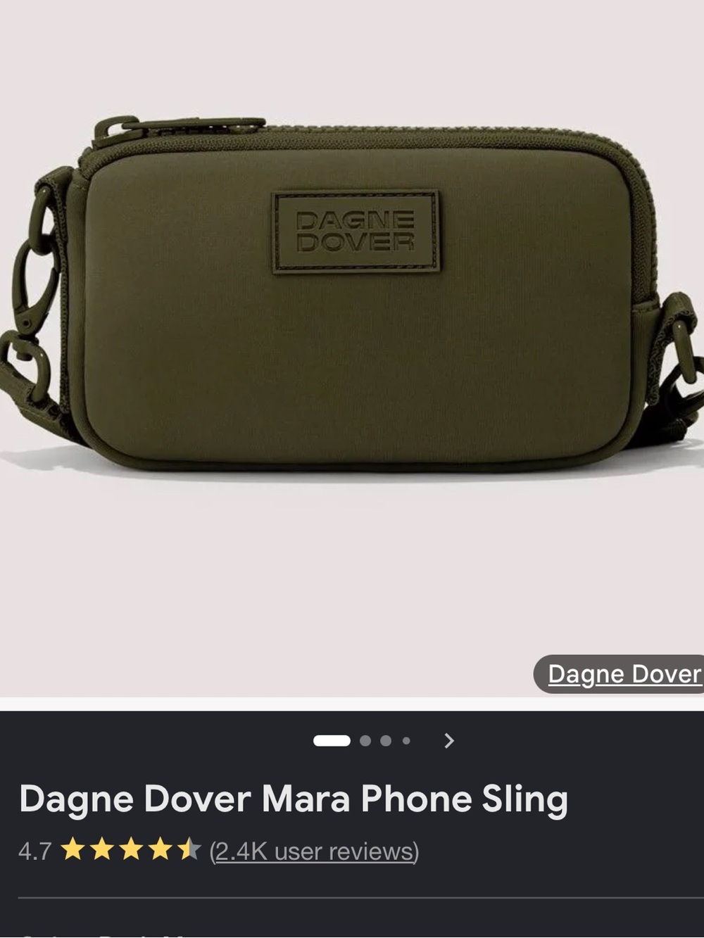 Dagne Dover Mara Phone Sling in Olive Green